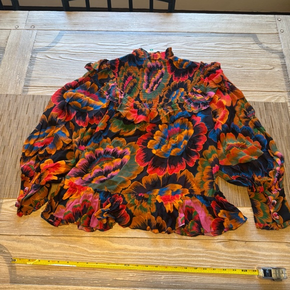 Farm Rio turtleneck floral blouse - Picture 6 of 9